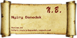 Nyiry Benedek névjegykártya